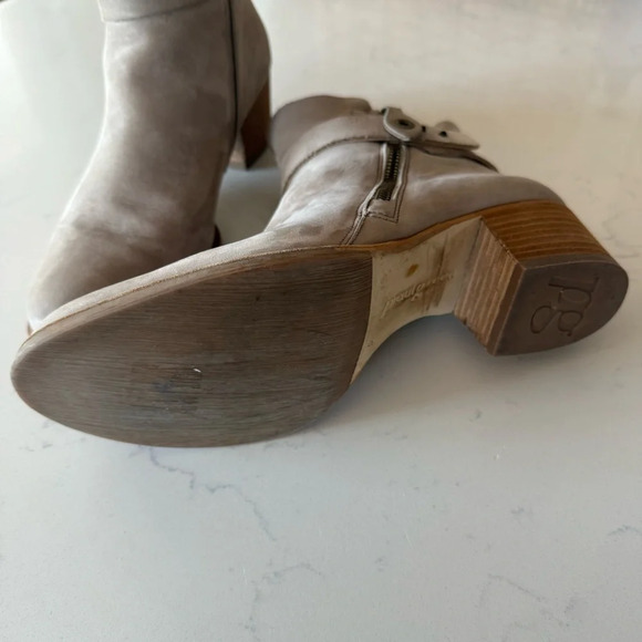 Paul Green Gray taupe suede leather zipper buckle ankle boots size: 7.5US/ 5UK - Picture 7 of 10